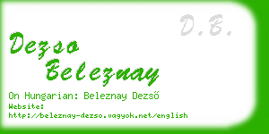 dezso beleznay business card