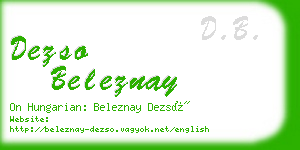 dezso beleznay business card